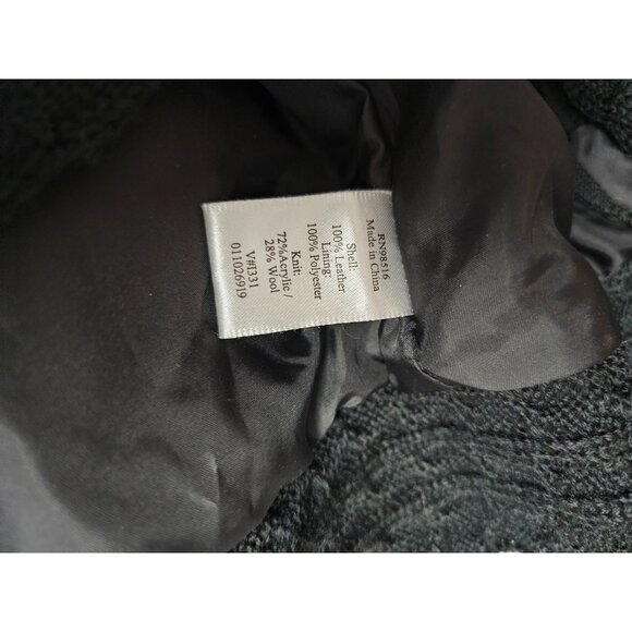 Coldwater Creek Leather Embroidered Blazer Size Medium Black Suede boho button - Picture 5 of 11